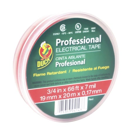 Duck Brand Duck Professional Grade 3/4 in. W X 66 ft. L Red Vinyl Electrical Tape 300878